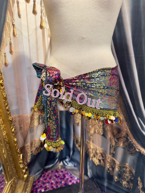 画像1: エジプト製ヒップスカーフ　no.27