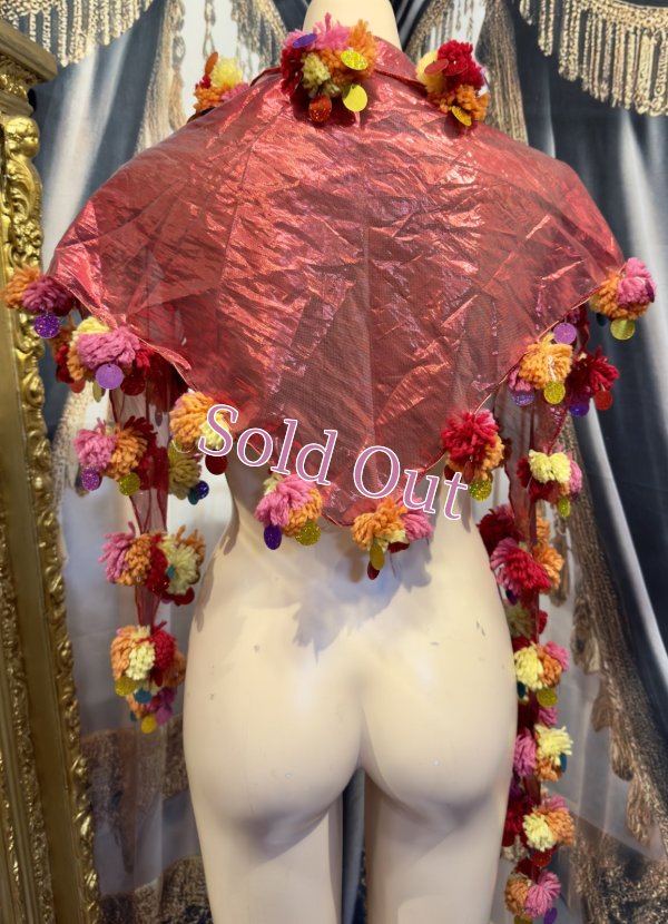 画像1: ポンポンコインMIXヘッドスカーフ no.2