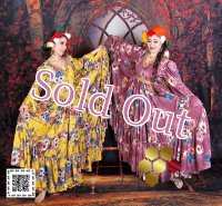 花柄ファラーヒガラベーヤ(ポンポンスカーフ付き