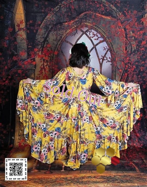 画像7: 花柄ファラーヒガラベーヤ(ポンポンスカーフ付き