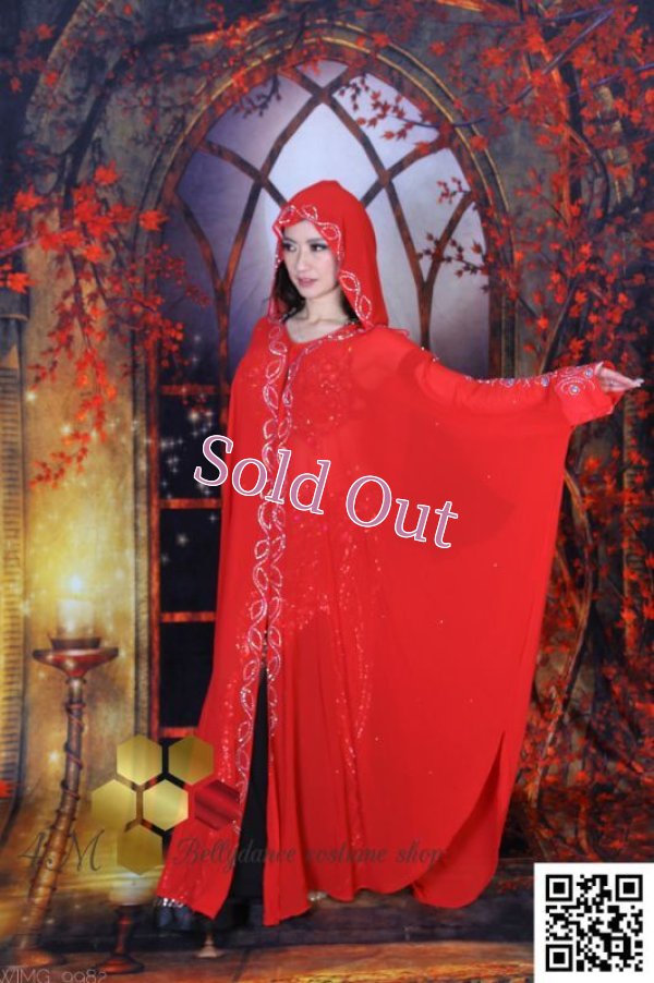 画像1: Abaya(アバヤ) フード付きレッド