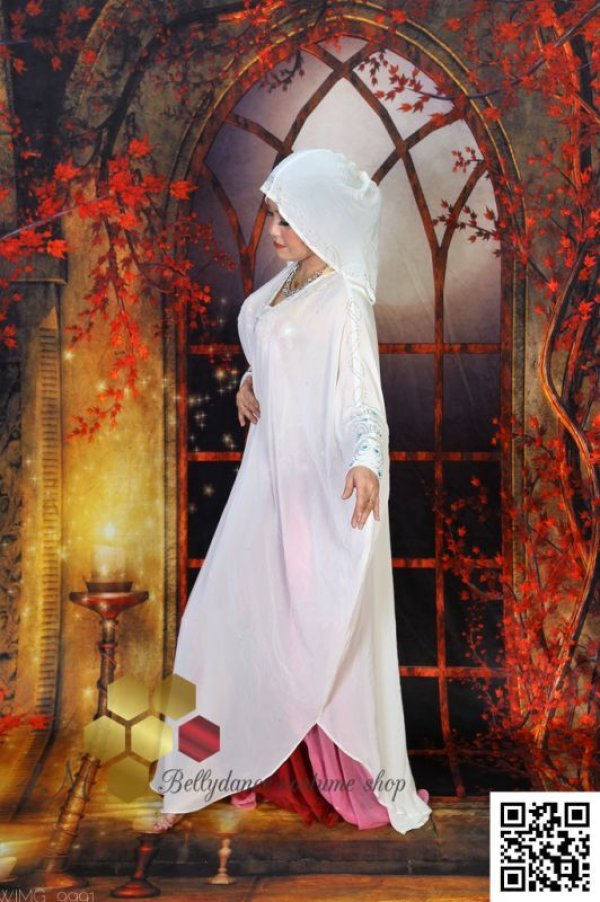 画像3: Abaya(アバヤ)  フード付きホワイト