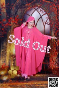 Abaya(アバヤ)　フード付きピンク