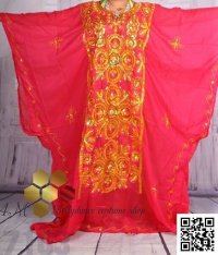 ハリージ(Khaleej) 　丸刺繍　フーシャピンク