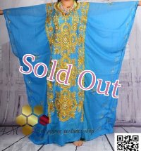 ハリージ(Khaleej) 　丸刺繍　ライトブルー