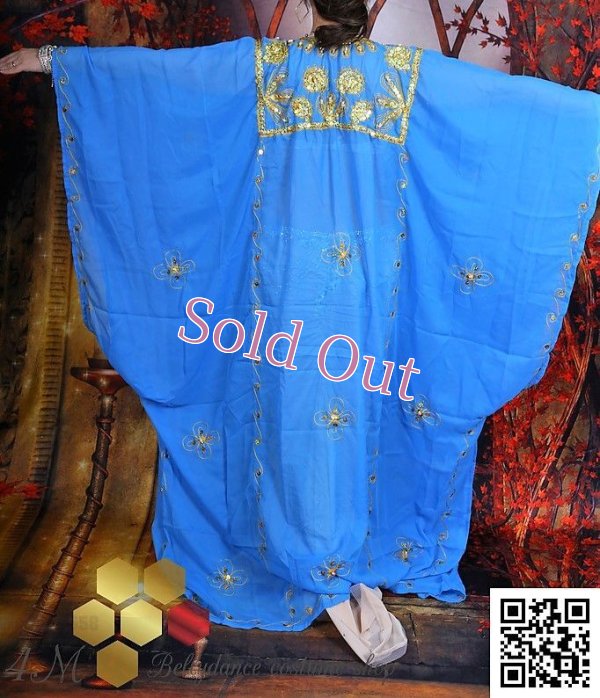 画像4: ハリージ(Khaleej) 　クジャク刺繍　ライトブルー