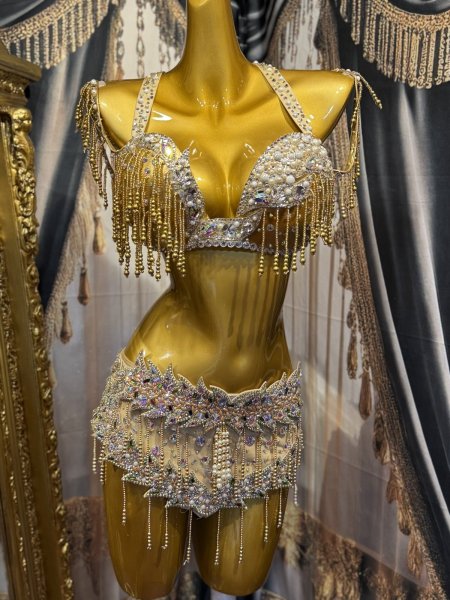 画像1: Aziza（アジーザ）ブラベルト(ゴールドパール)  (1)