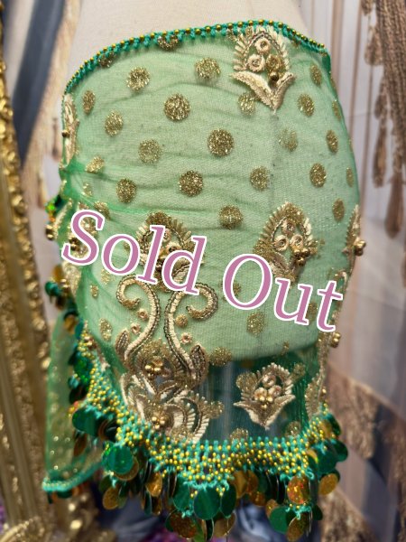 画像2: エジプト製ヒップスカーフ　no.28 (2)