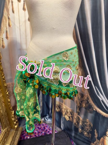 画像1: エジプト製ヒップスカーフ　no.28 (1)