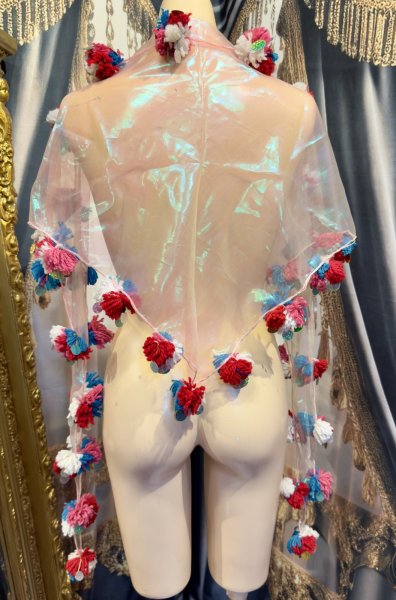 画像1: ポンポンコインMIXヘッドスカーフ no.6 (1)