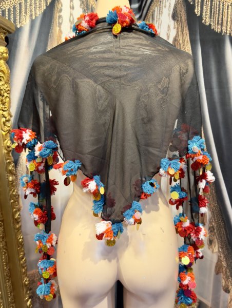 画像1: ポンポンコインMIXヘッドスカーフ no.9 (1)