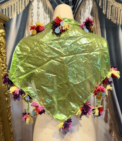 画像1: ポンポンコインMIXヘッドスカーフ no.1 (1)