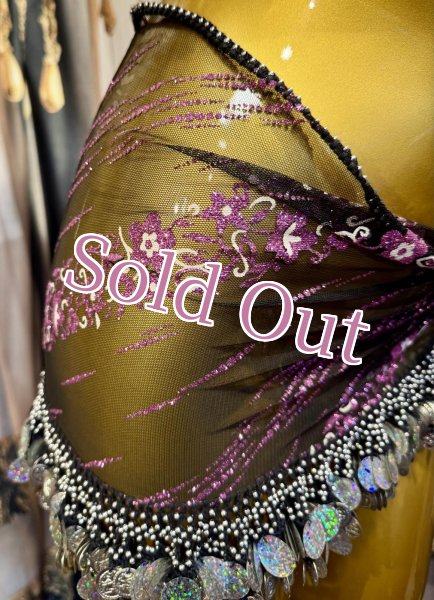 画像2: エジプト製ヒップスカーフ　no.36 (2)