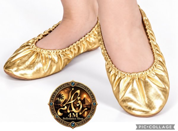 画像1: ダンスシューズGOLD (1)