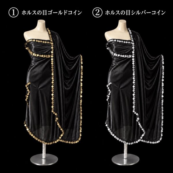画像1: 【真鍮ホルスの目】ミラーヤベール（Miraya)　ブラック×コイン (1)