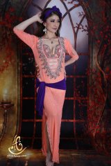 B. ROSA ベリーダンスセットアップ フォークロア ベリーダンス衣装セット女性のためのゼブラ新しいフォークロア