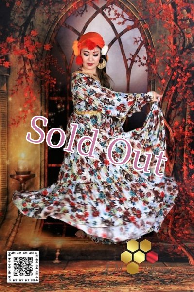 画像18: 花柄ファラーヒガラベーヤ(ポンポンスカーフ付き (18)