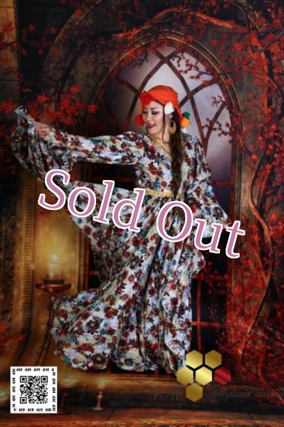 画像17: 花柄ファラーヒガラベーヤ(ポンポンスカーフ付き (17)