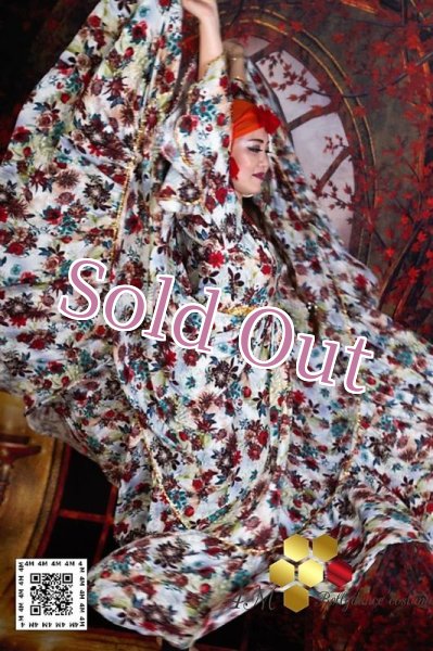 画像16: 花柄ファラーヒガラベーヤ(ポンポンスカーフ付き (16)