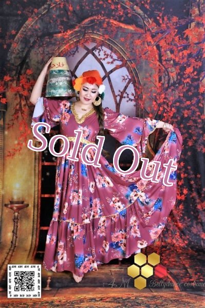 画像15: 花柄ファラーヒガラベーヤ(ポンポンスカーフ付き (15)