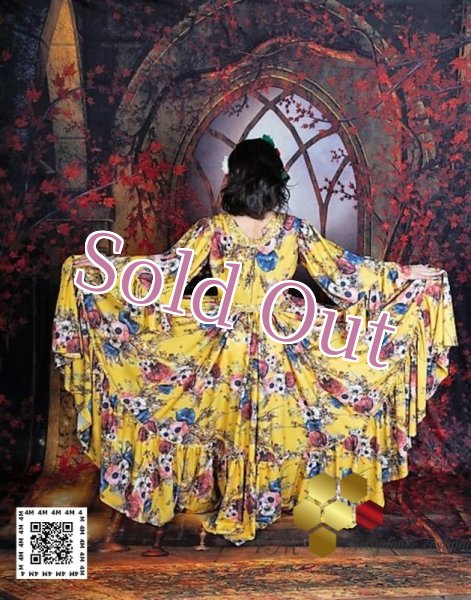 画像7: 花柄ファラーヒガラベーヤ(ポンポンスカーフ付き (7)