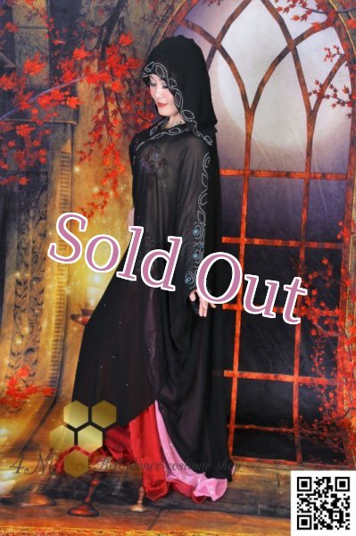 画像3: Abaya(アバヤ)　フード付きブラック (3)