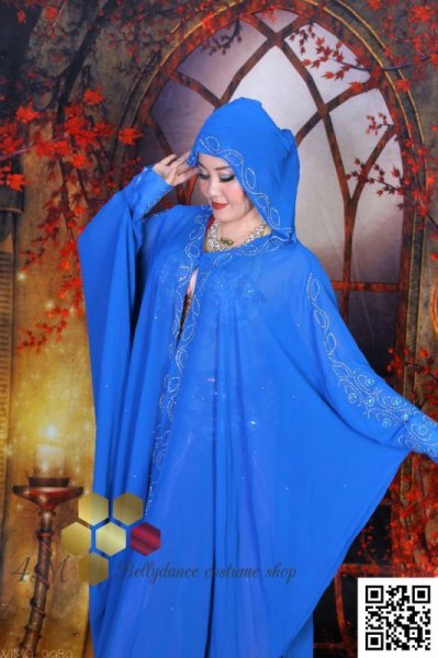 画像3: Abaya(アバヤ)  フード付きライトブルー (3)