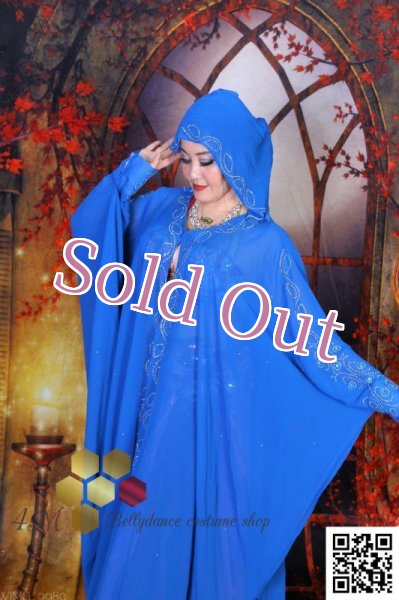 画像3: Abaya(アバヤ)  フード付きライトブルー (3)