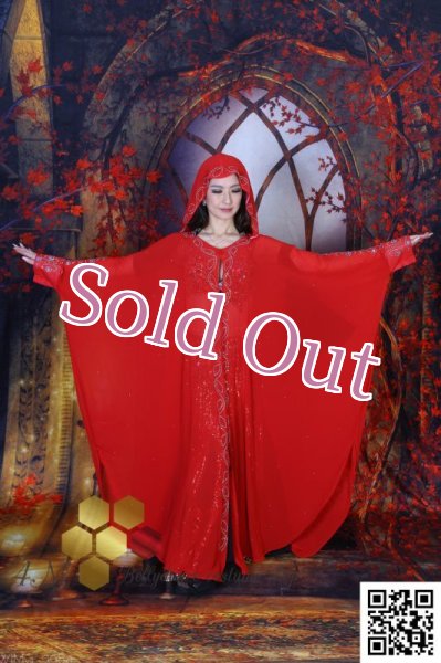 画像3: Abaya(アバヤ) フード付きレッド (3)