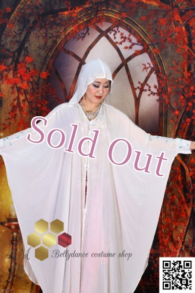 画像2: Abaya(アバヤ)  フード付きホワイト (2)