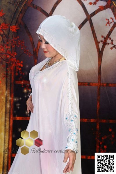 画像4: Abaya(アバヤ)  フード付きホワイト (4)