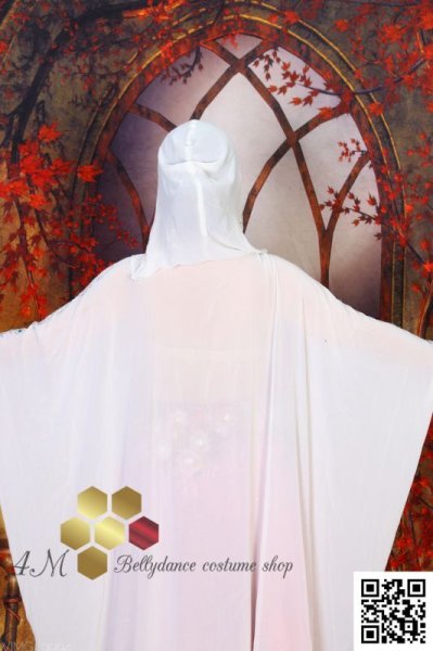 画像6: Abaya(アバヤ)  フード付きホワイト (6)