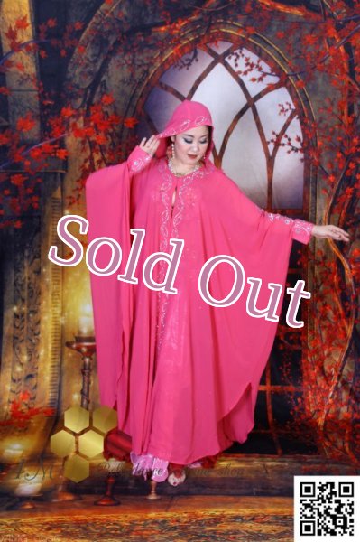 画像1: Abaya(アバヤ)　フード付きピンク (1)