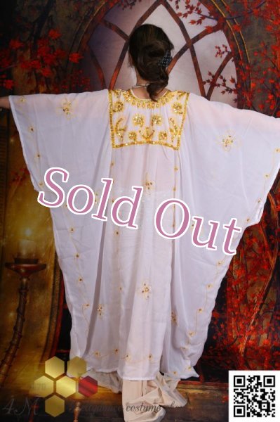 画像3: ハリージ(Khaleej) 　クジャク刺繡　ホワイト (3)