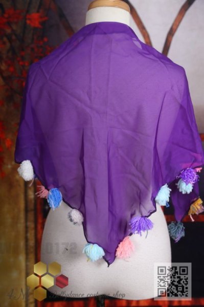 画像3: ポンポン付きスカーフ  (3)