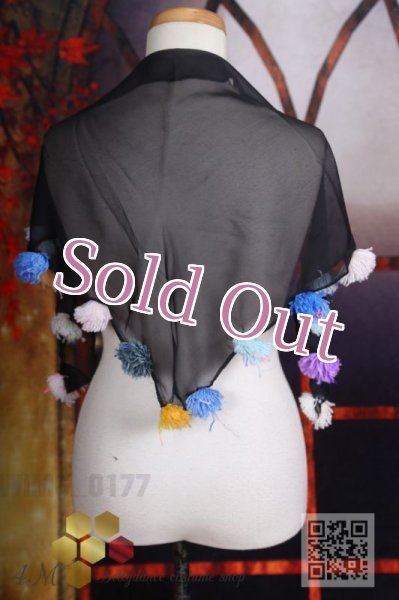 画像2: ポンポン付きスカーフ  (2)