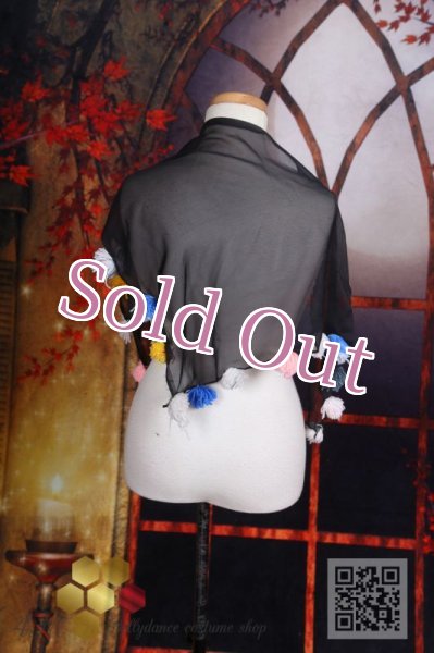 画像1: ポンポン付きスカーフ  (1)