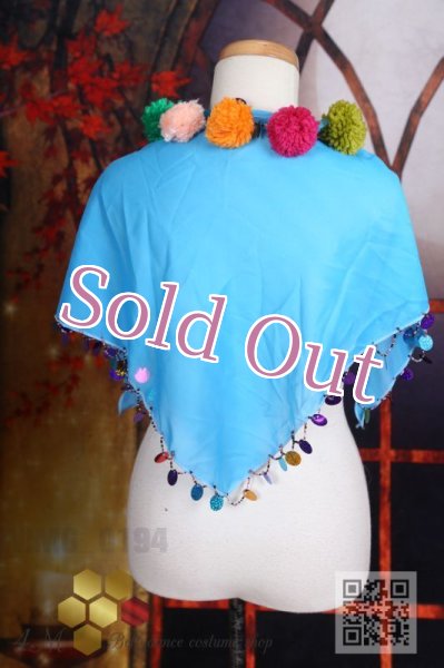 画像2: ポンポン付きスカーフ  (2)