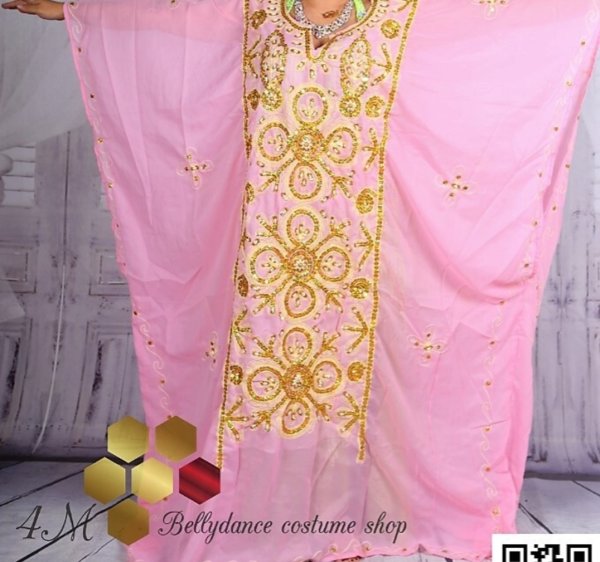 画像1: ハリージ(Khaleej) 　丸刺繍　ベビーピンク (1)